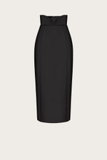 ЮБКА ИЗ ШЕЛКА С ДЕКОРАТИВНЫМ ПОЯСОМ