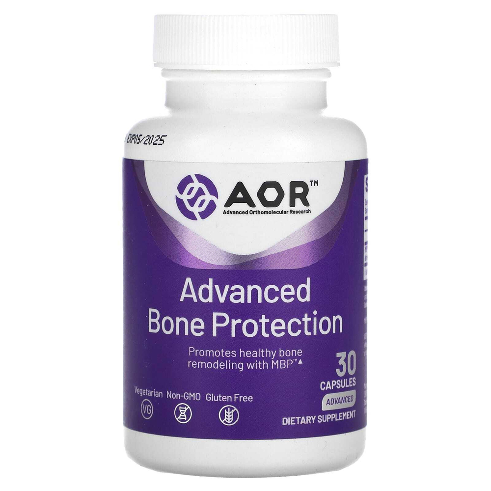 Advanced Orthomolecular Research AOR, Улучшенная защита костей, 40 мг, 30 капсул