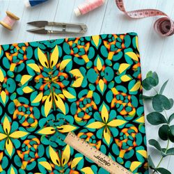 Ткань шелк Армани болотные цветочки