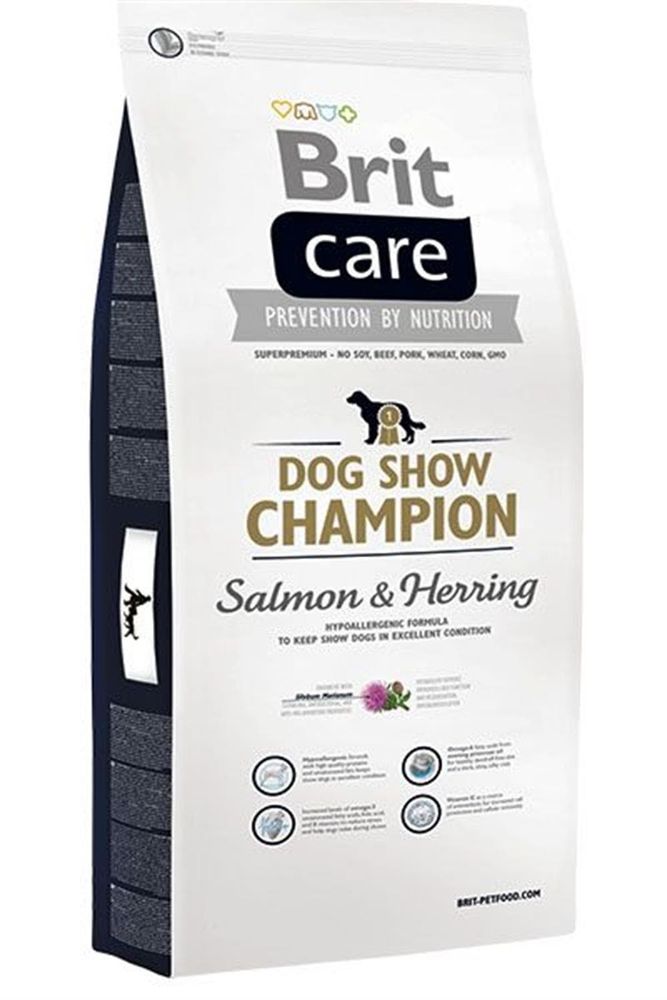 Brit Care 3кг Dog Show Champion сухой корм для выставочных собак с лососем и сельдью