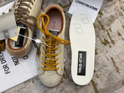 True Star White Nappa Leather With Gold Star