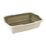 Туалет для кошек большой с сеткой молочно-кофейный