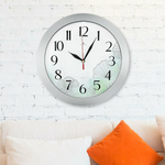 Часы настенные круглые d31см "Флора", корпус серебряный