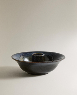 Zara Home Подсвечник из керамики, цвет синий, 13.5 см