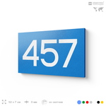 Номер на дверь 457, табличка на дверь для офиса, квартиры, кабинета, аудитории, склада, голубая 120х70 мм, Айдентика Технолоджи