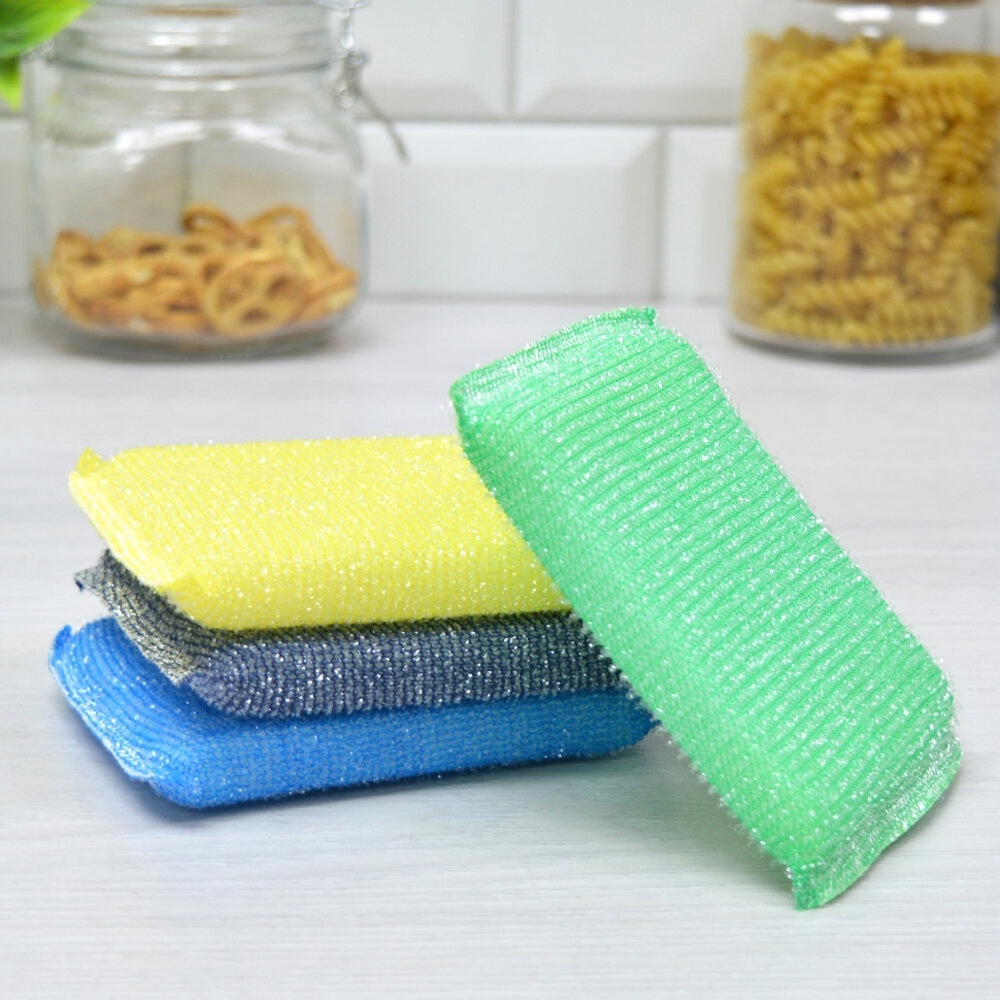 Губка для посуды 4шт 8*12см махровая, поролон VETTA