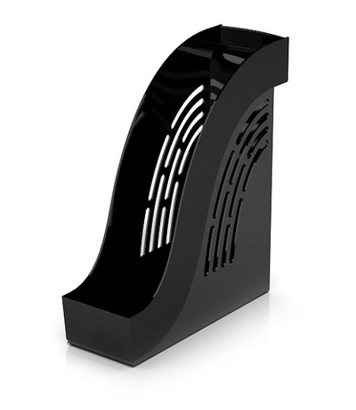 Лоток вертикальный Hatber, A4, 255х95х285 мм, чёрный, пластик, 1 шт