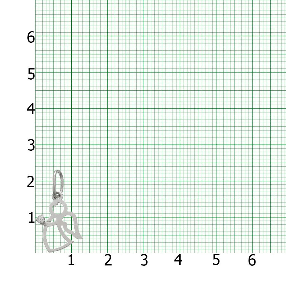 АРГО Подвеска "Ангел" из серебра 925 пробы женская/детская с фианитом