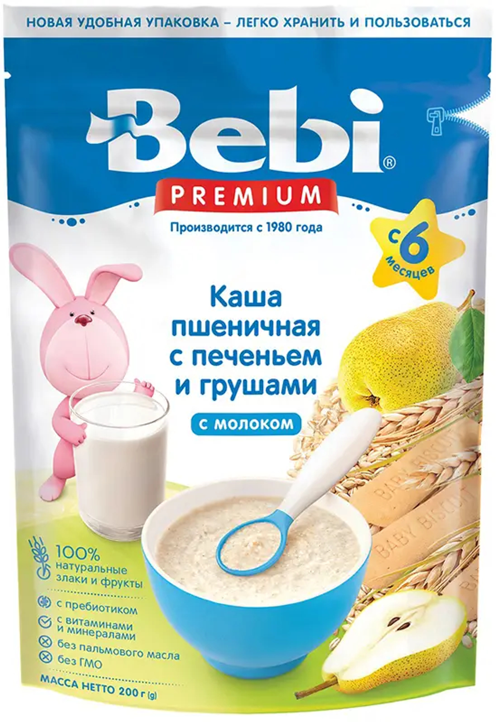 Бейби Молочная Каша Пшеничная с Печеньем и Грушей с 6 Месяцев 200гр