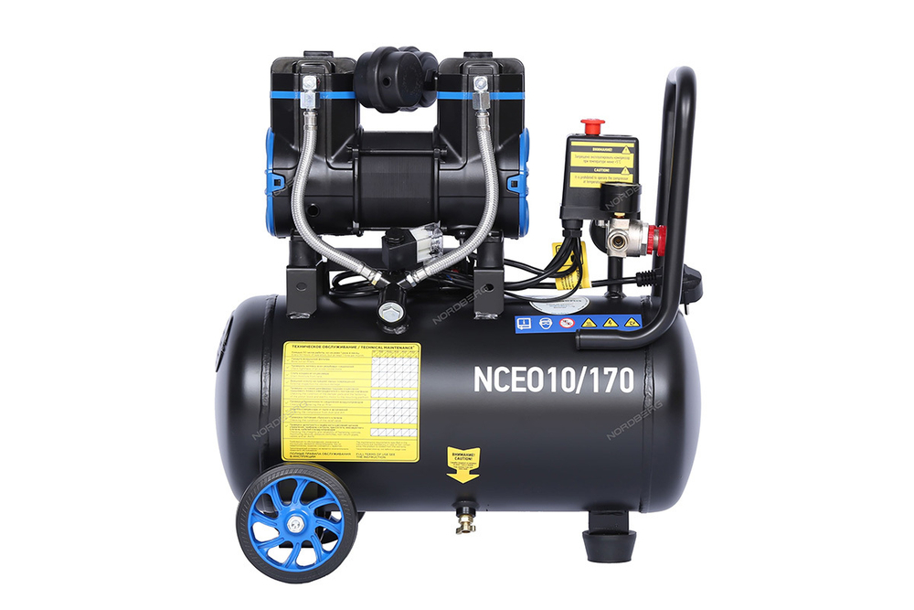 NORDBERG (NCEO10/170) Компрессор безмасляный 220 В, ресивер 18 л, 170 л/мин
