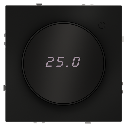 Терморегулятор электронный VOLTUM S70 с индикацией и датчиком, для теплого пола, (черный матовый)
