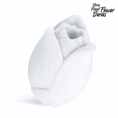 Белый нереалистичный мастурбатор в форме бутона цветка Lotus (Цвет: белый)