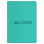 Обложка для паспорта, мягкий полиуретан, "PASSPORT", цвет "тиффани", STAFF, 238404