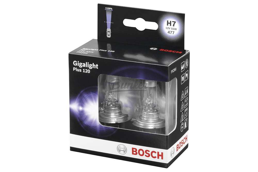 1987301107 Лампа H7 12V 55W +120 Bosch, (компл.)