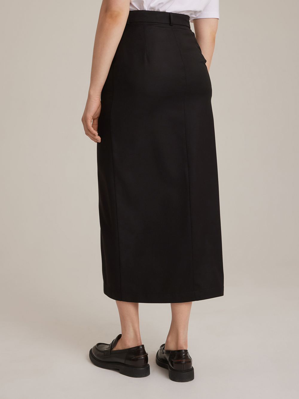 Юбка миди прямого кроя черная