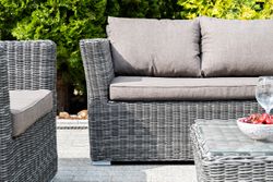 "Капучино" лаунж-зона из искусственного ротанга, цвет графит