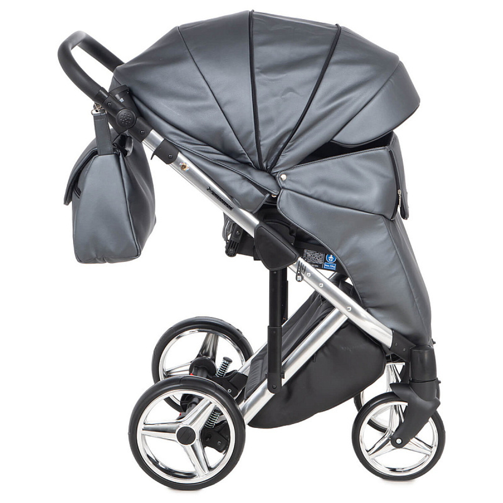 Детская коляска Adamex Chantal Star Collection 2 в 1 STAR103 (Т.СЕР.ПЕРЛ.КОЖА+ХРОМ РАМА)