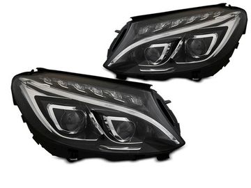 Передние фары BLACK LED DRL для Mercedes C W205