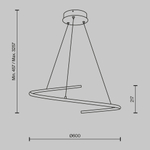 Люстра светодиодная Maytoni Curve MOD242PL-L33BK