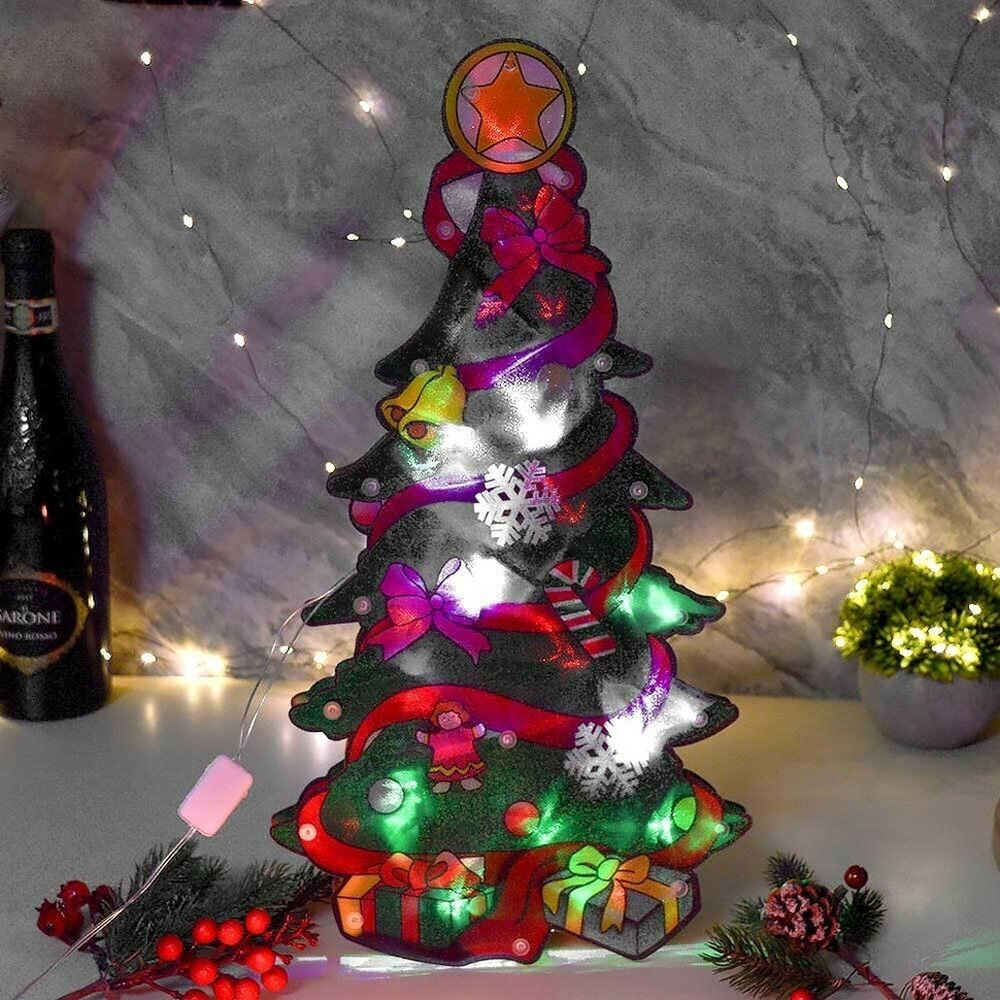 Гирлянда-панно "Елка" 20 цветных ламп, 44см, К269