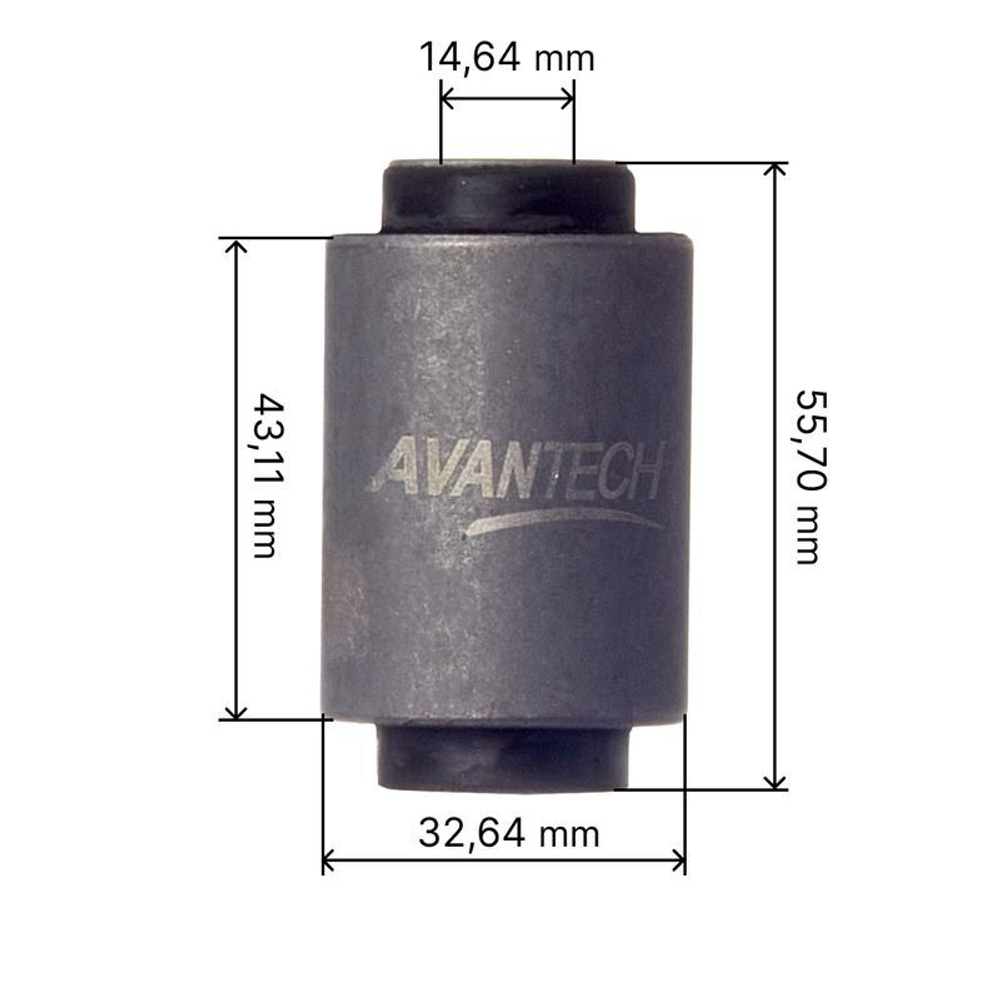 Сайлентблок переднего нижнего рычага, передний металлический Avantech Замена для арт. ASB0211 ASB0214
