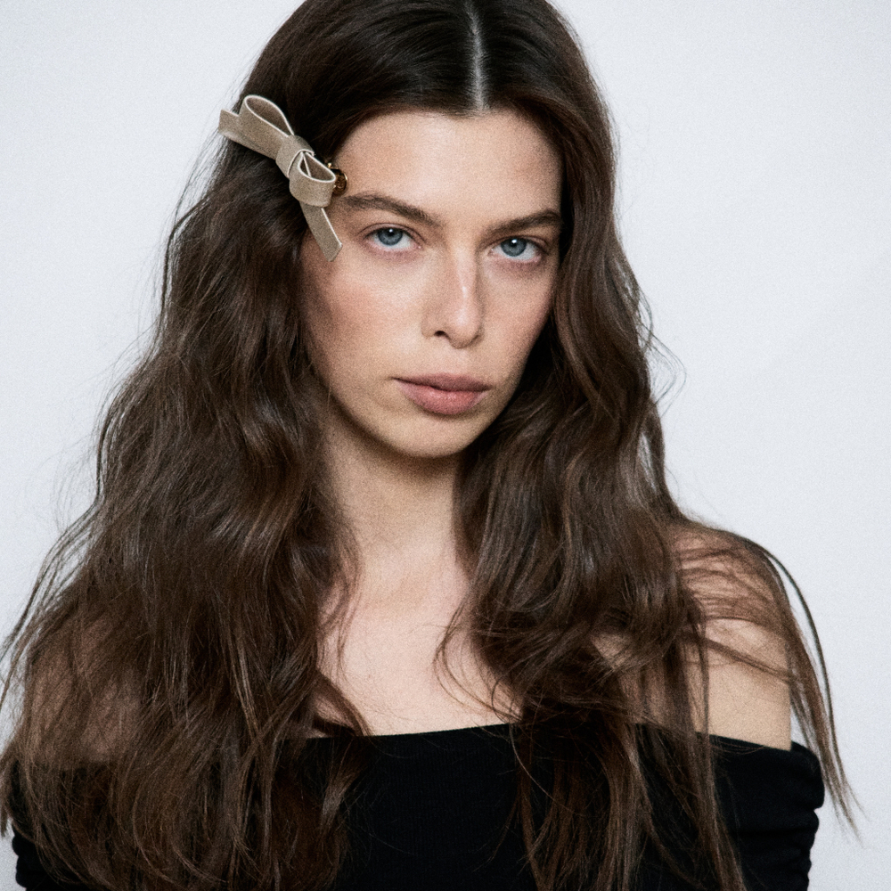 Бант "Стрекоза" XS бежевый