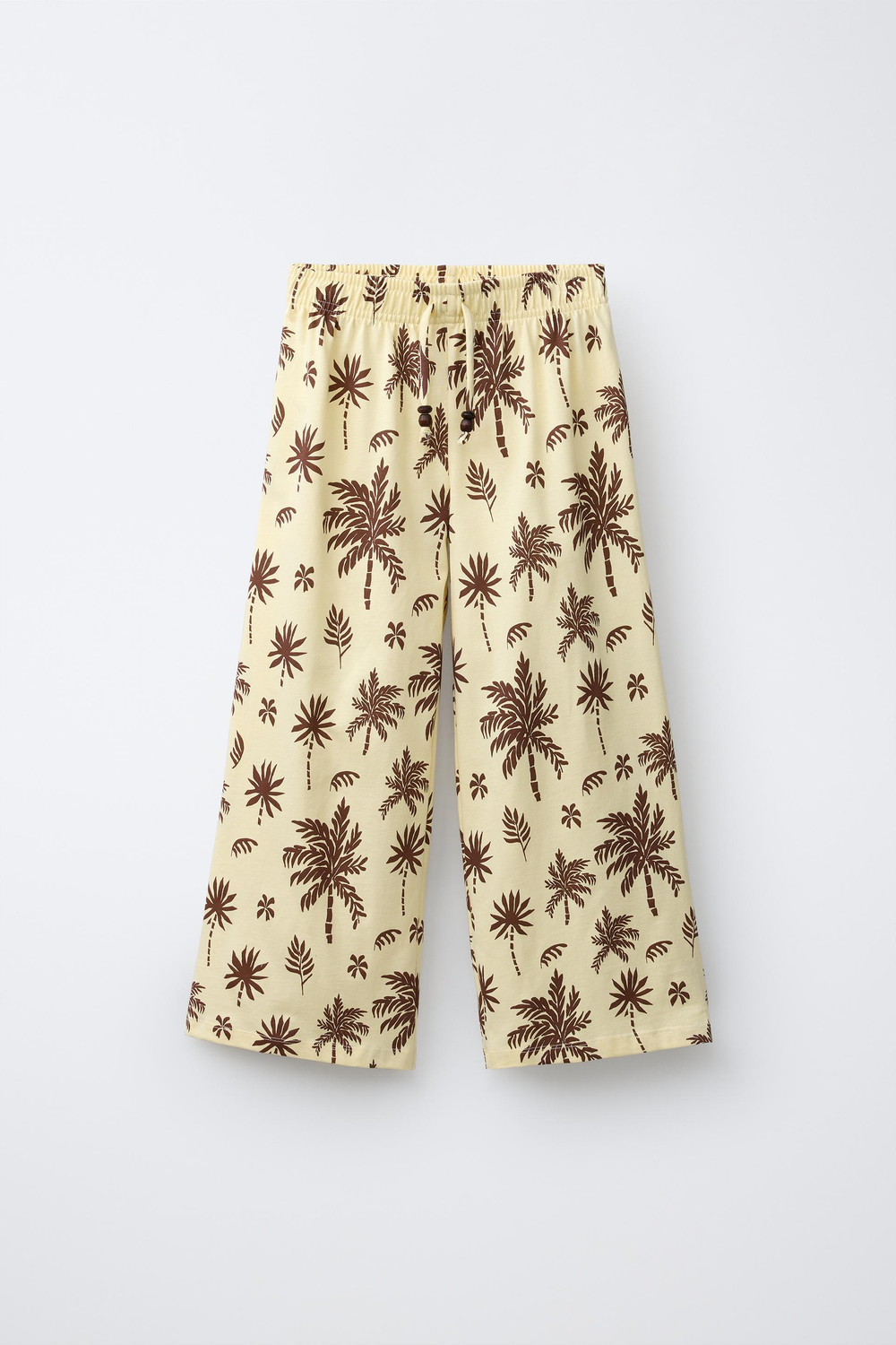ZARA БРЮКИ WIDE LEG В ПОЛОСКУ, ЖЕЛТЫЙ