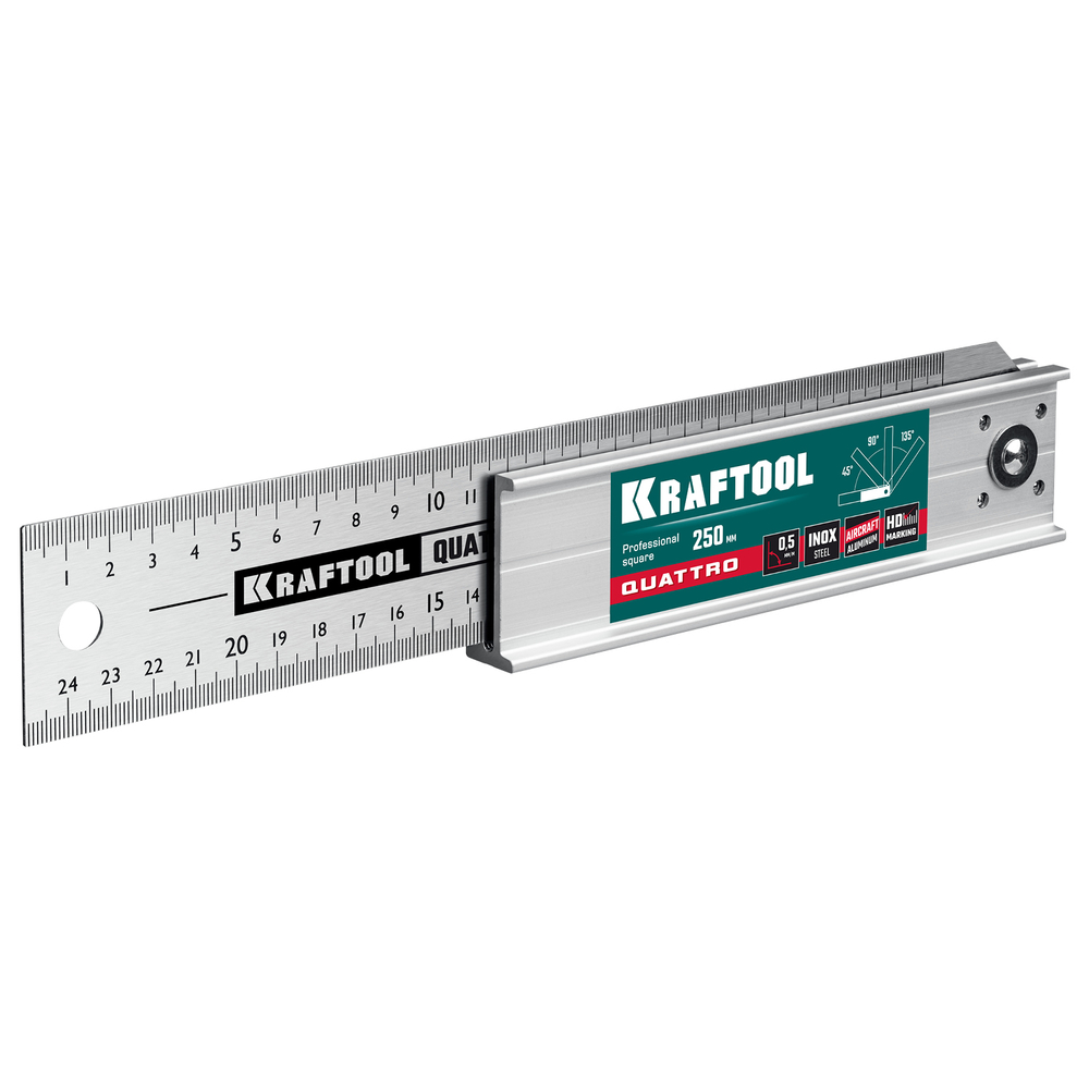 KRAFTOOL QUATTRO, 250 мм, 4 положения, складной столярный угольник (3444)