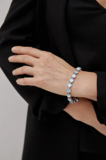 Браслет Crezus, с кристаллами, CZ24-S40 (голубой)