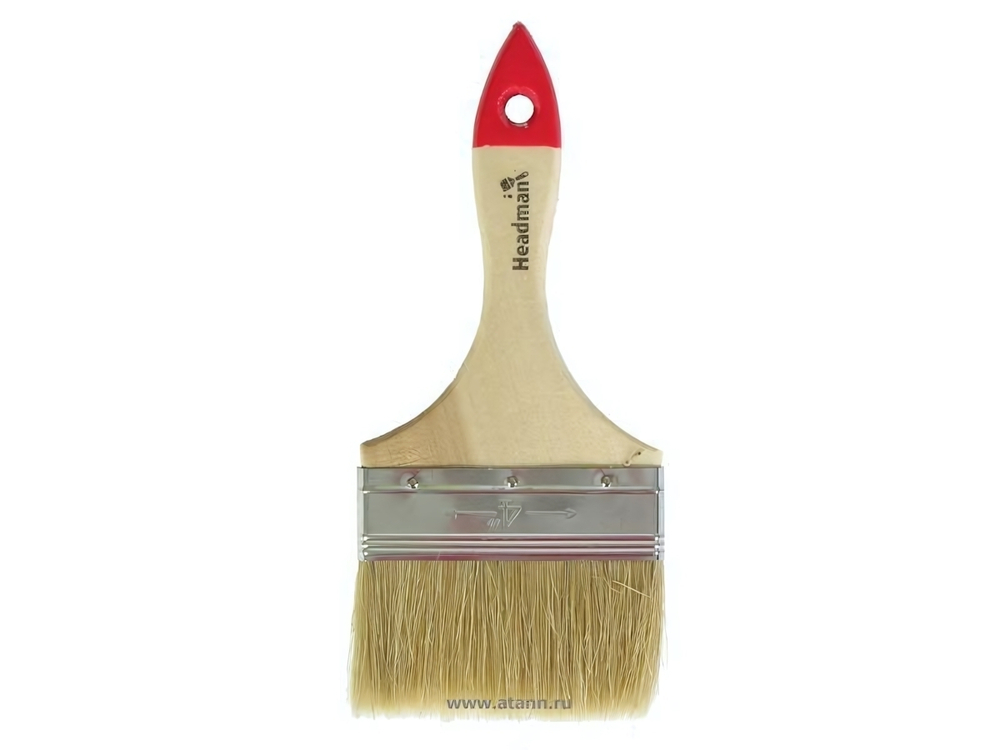 Кисть плоская 4" 100мм натуральная щетина "Стандарт"