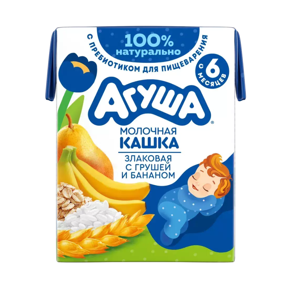 Кашка Агуша Засыпай-ка Молочная Гречневая груша-банан 200 мл
