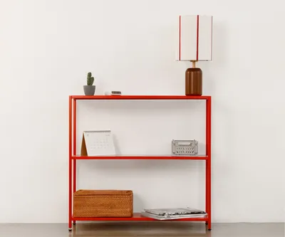 Стеллаж металлический 75х80х25, красный