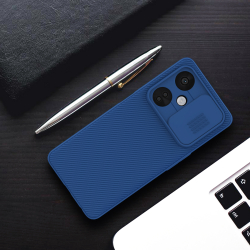 Чехол синего цвета для OnePlus Nord CE3 Lite от Nillkin серии CamShield Case с защитной шторкой для камеры