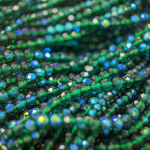 ш3-тзп Шпинель синт. 3мм, шар огранка, тёмно-зелёная с переливом, 38см