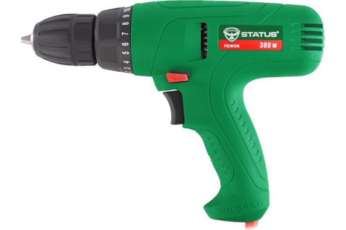 Дрель-шуруповерт сетевая STATUS SD-300, 300 Вт, 800 об/мин, 14 Нм