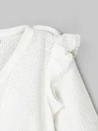 Слип на кнопках с крылышками "Молоко" из ажурного хлопка 0+