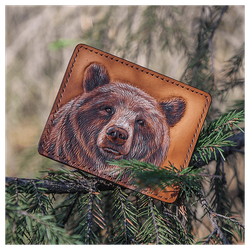 Кожаный картхолдер «Медведь»