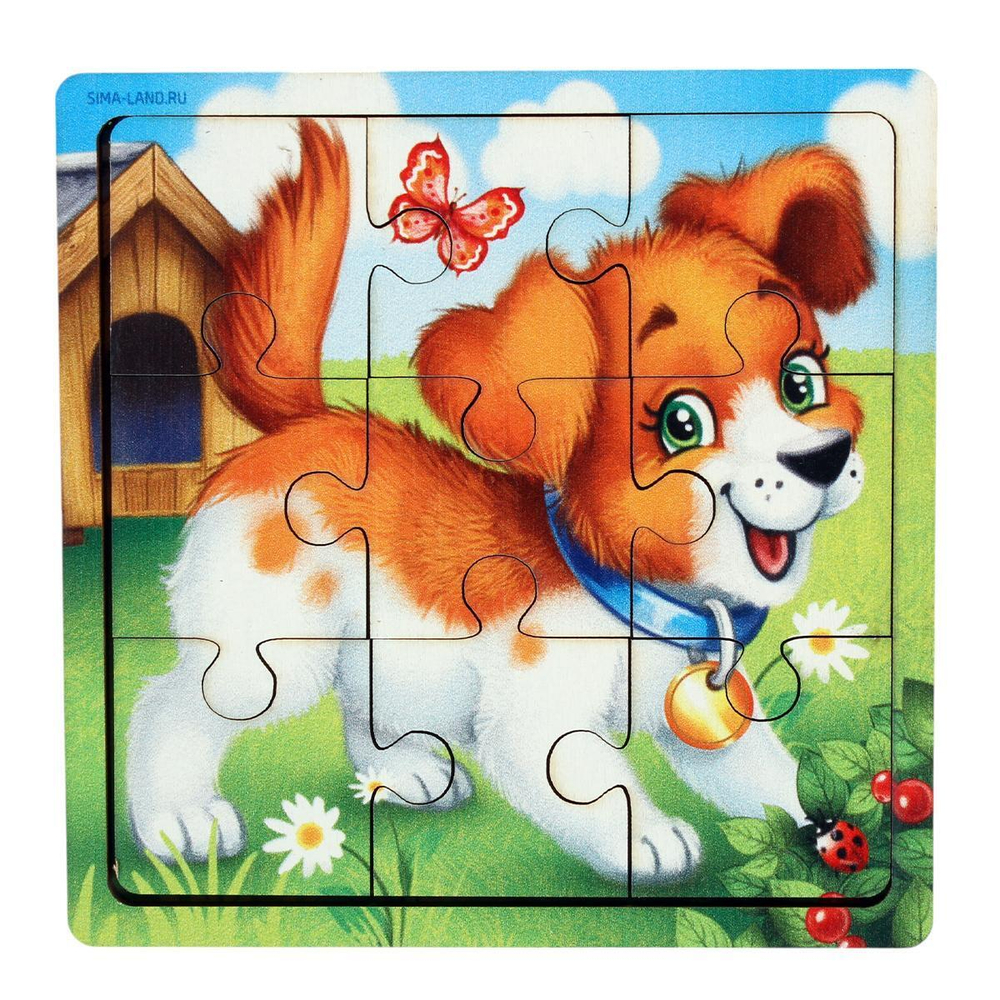 Головоломка-пазл в рамке. Игры в дорогу "Щенок" П316 4930535 (Лесная мастерская)