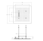 Душ тропический + водопад встраиваемый потолочный квадратный HYDROTHERAPY RE2K450CUC медный