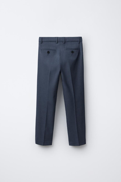 ZARA КОСТЮМНЫЕ БРЮКИ С РЕЛЬЕФНЫМ УЗОРОМ, ВЫЦВЕТШИЙ СИНИЙ