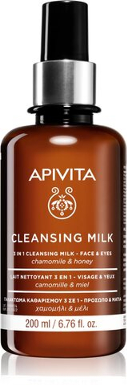 Apivita Cleansing Chamomile & Honey - Очищающее молочко 3-в-1 для лица и области вокруг глаз /   200  ml  / GTIN 5201279072865