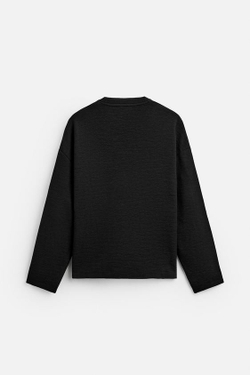 ZARA ЖАККАРДОВАЯ ТОЛСТОВКА С РЕЛЬЕФНЫМ УЗОРОМ, ЧЕРНЫЙ