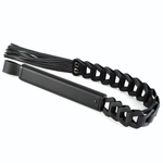 Черная кожаная плеть «Клеопатра» - 62 см. (Цвет: черный)