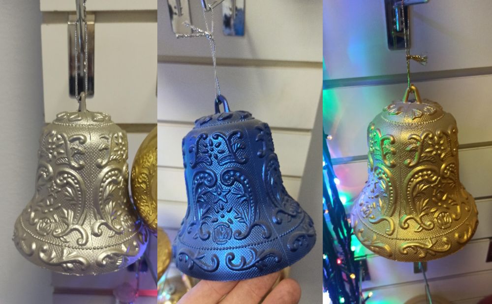 игрушка большая на елку - колокольчик с узором