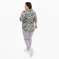 Брюки домашние женские, цвет серый меланж, размер 48