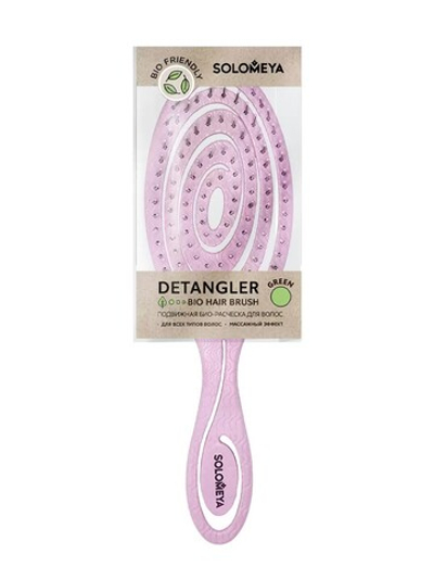 [Solomeya] Подвижная био-расческа для волос СВЕТЛО-РОЗОВАЯ Detangling Bio Hair Brush Light Pink, 1шт