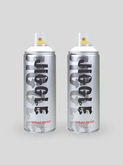 Аэрозольная краска для граффити в баллончике JIGGLE PRO суперматовая, 520 мл, WHITE / Белый - 2 шт
