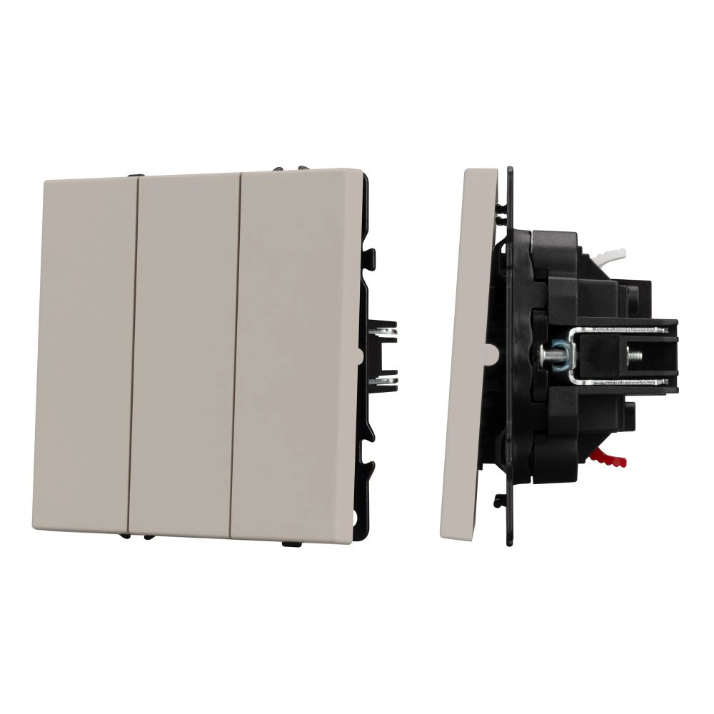 Механизм выключателя трехклавишный непроходной SWT-NOBE-MK03-SFPL-CA (230V, 10A) (Arlight, Кашемир) 061797