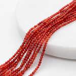 Сердолик граненый, диаметр 1,7-1,8 мм, цена за нить 38 см