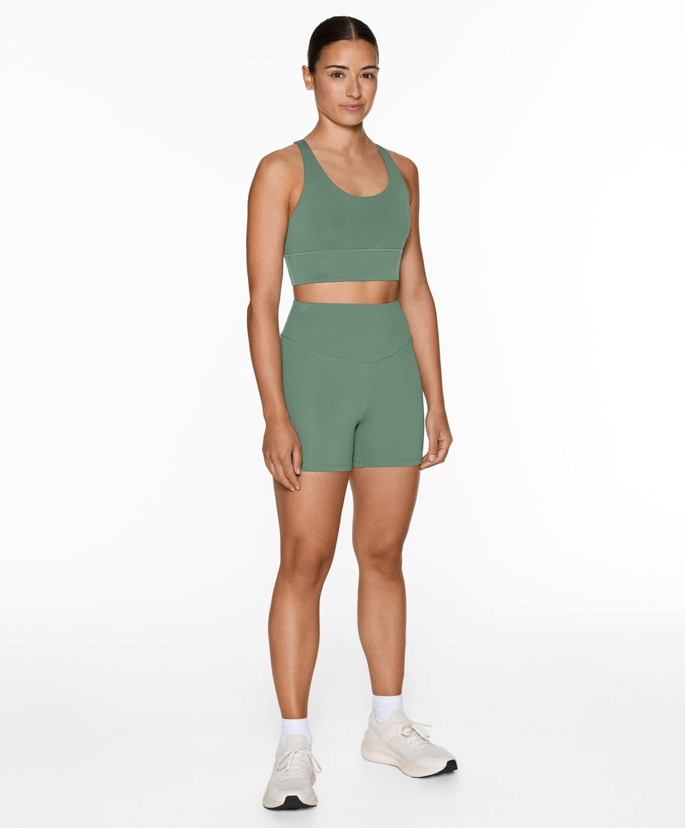 OYSHO Велосипедки Comfortlux с высокой посадкой длиной 10 см, зеленый